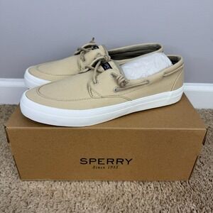 Sperry‎ Top Sider Shoes Women's 12 Crest Boat Twill Natural Slip On Sneakers NIB